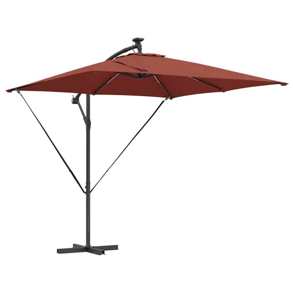 vidaXL Parasol banana cu brațe Terracota 249 x 249 x 250 cm