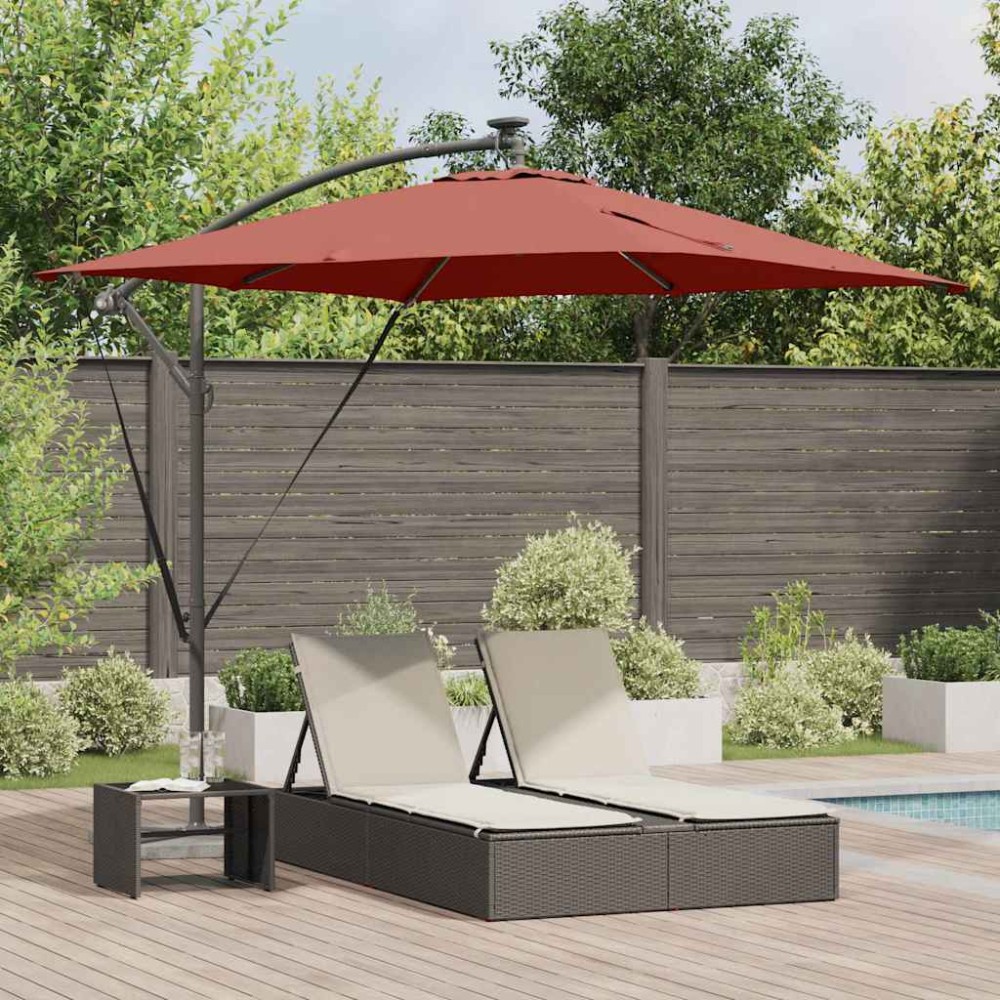 vidaXL Parasol banana cu brațe Terracota 249 x 249 x 250 cm