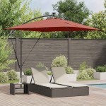 vidaXL Parasol banana cu brațe Terracota 249 x 249 x 250 cm