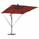 vidaXL Parasol banana cu brațe Terracota 249 x 249 x 250 cm
