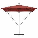vidaXL Parasol banana cu brațe Terracota 249 x 249 x 250 cm