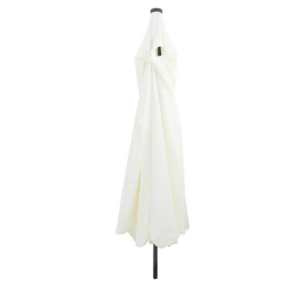 vidaXL Umbrela de grădină cu lumini LED 395x245 cm, alb nisipos