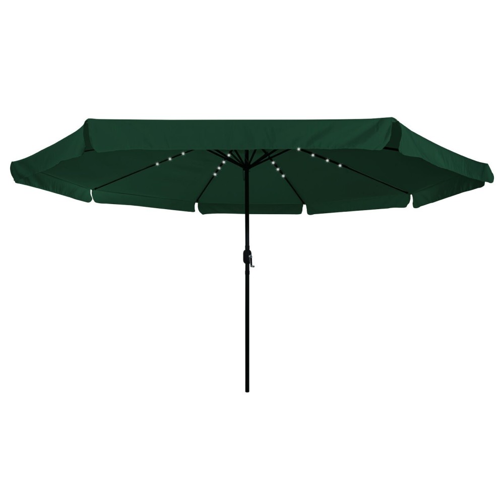 vidaXL Umbrela de Grădină cu LED-uri, 395 cm x 245 cm, Verde