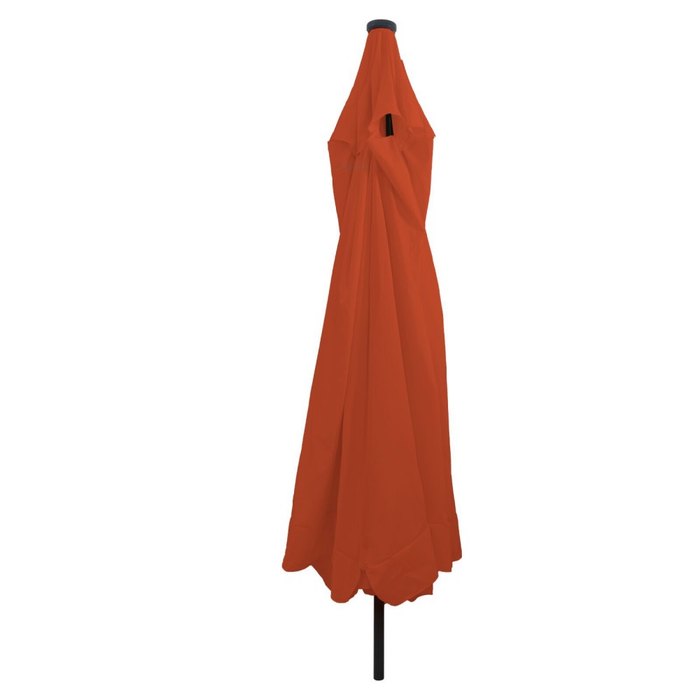 vidaXL Umbrela de grădină cu lumini LED ø395x245 cm Terracotta
