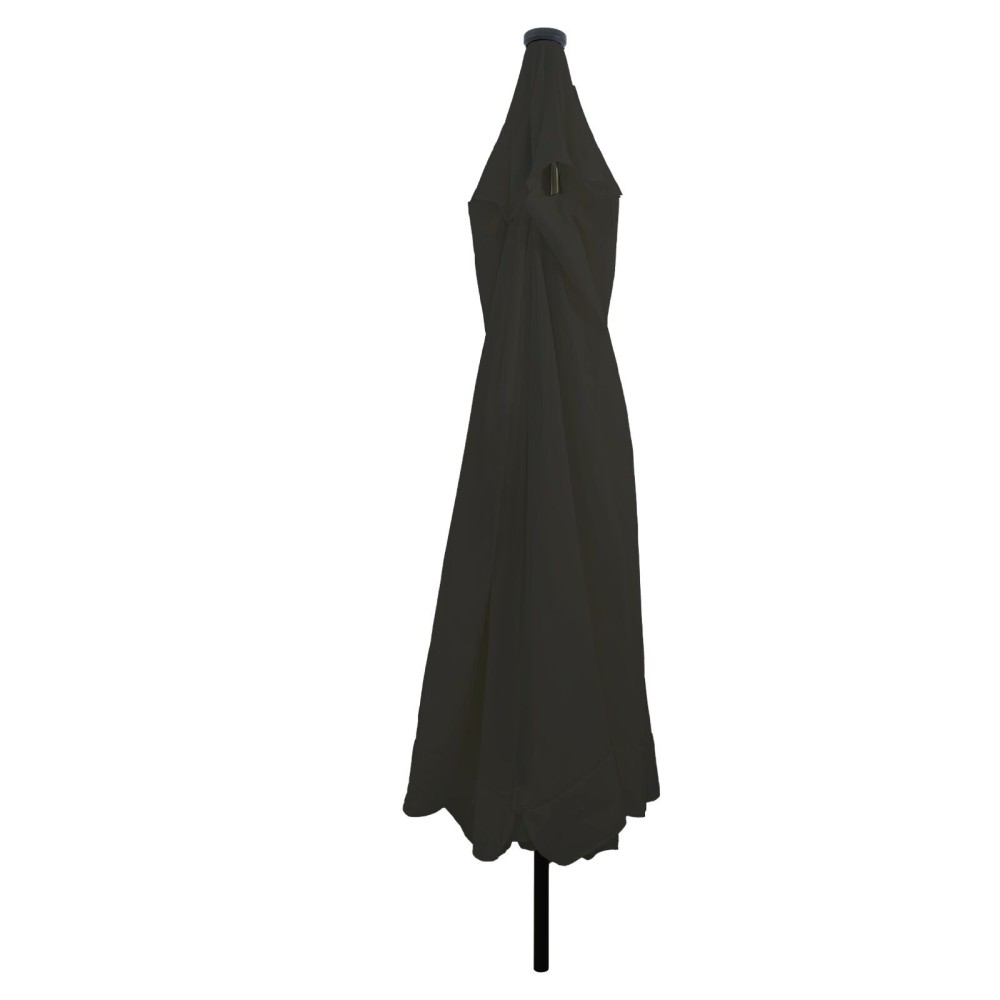 vidaXL Umbrelă de grădină cu lumini LED, ø395x245 cm, Negru.