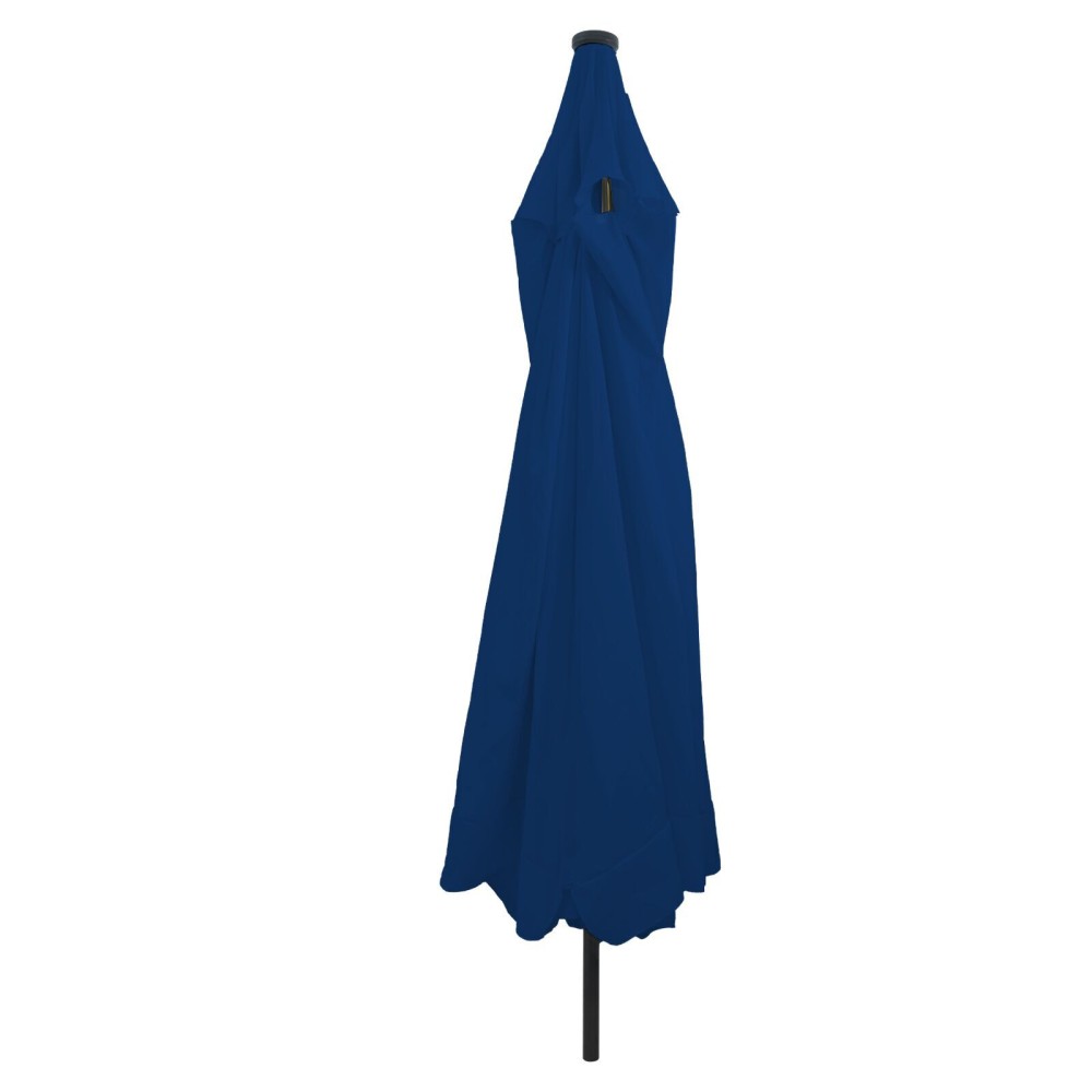 vidaXL Umbrela de grădină cu LED-uri Ø395 x 245 cm, albastru azur