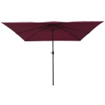 vidaXL Parasol de Grădină Roșu și Negru 295 x 295 x 245 cm vidaXL Parasol de Grădină Roșu și Negru 295 x 295 x 245 cm