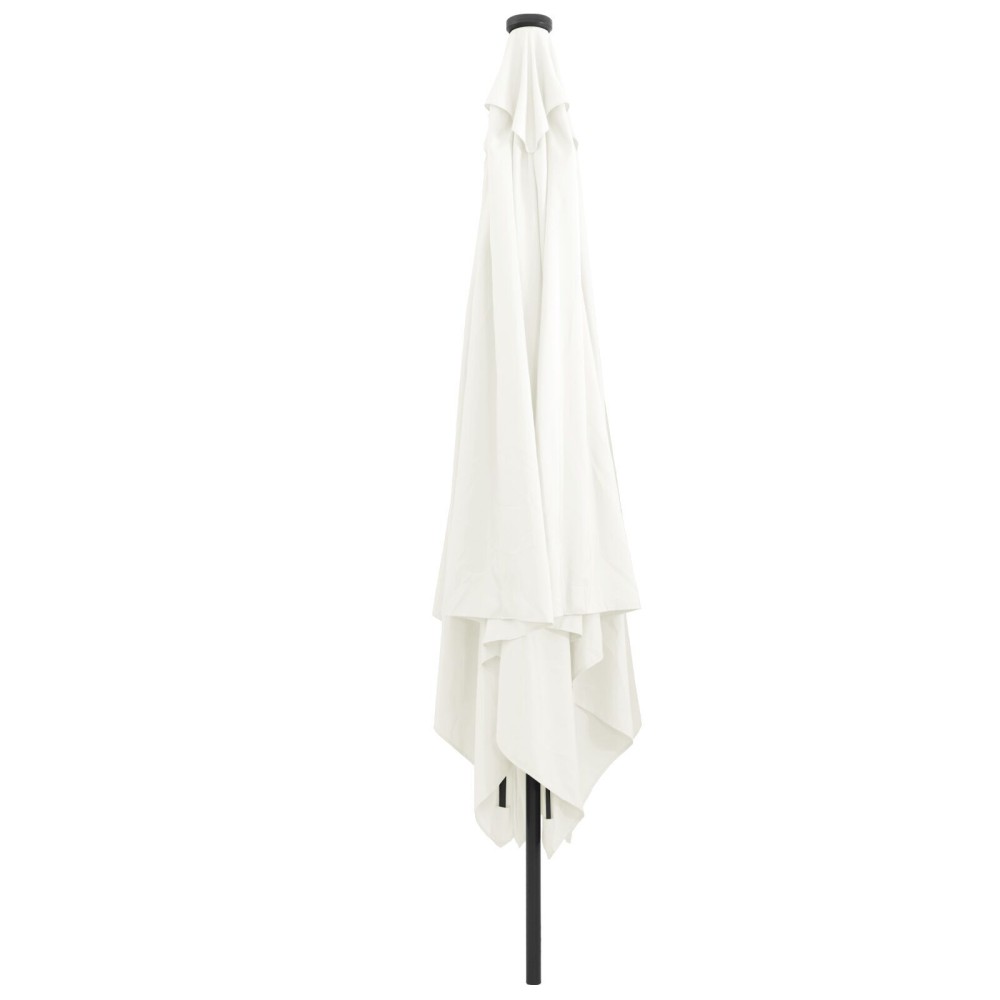 vidaXL Umbra de grădină pătrată cu LED-uri, 295 x 245 cm, bej alb