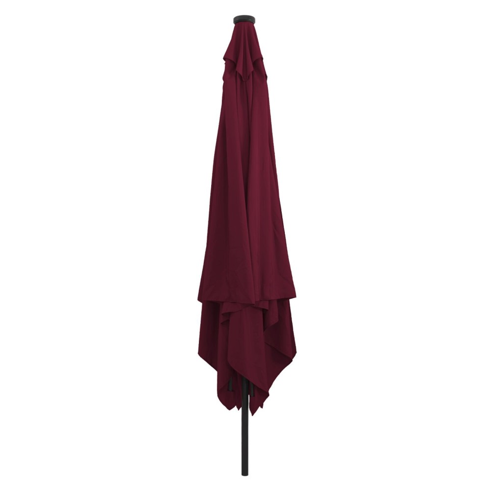 vidaXL Umbrelă de Grădină Pătrată cu LED-uri 295x245 cm Roșu Bordeaux