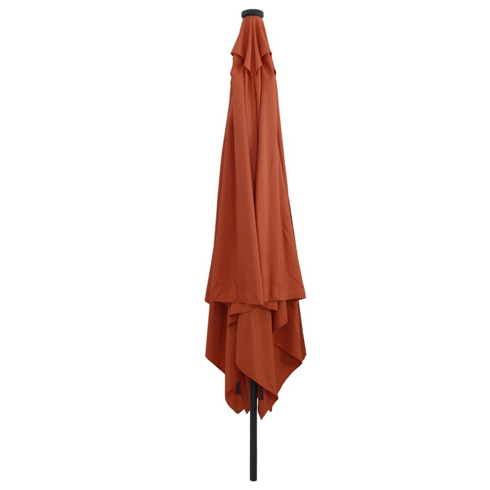 vidaXL Umbra de grădină pătrată cu lumini LED, 295 x 245 cm, terracotta