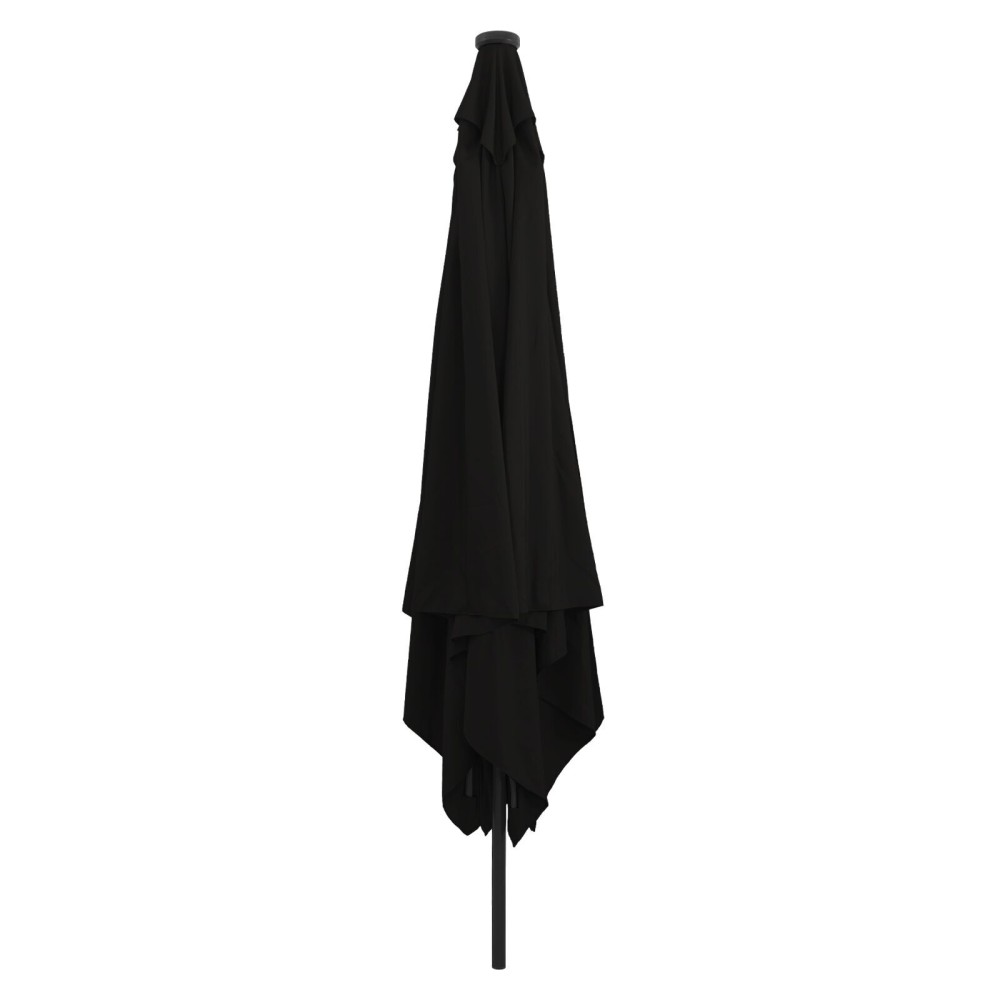 vidaXL Umbra de grădină pătrată cu lumini LED, 295x245 cm, Negru