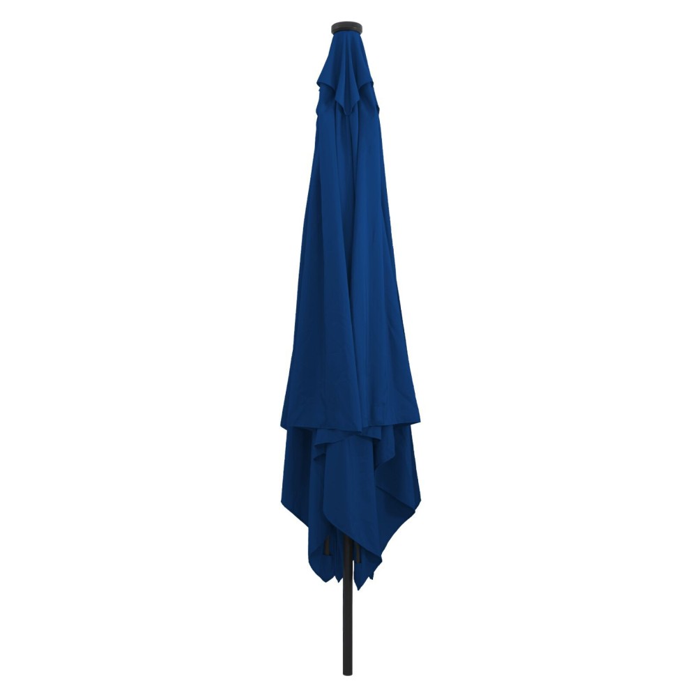 vidaXL Umbrelă pătrată pentru grădină cu lumini LED, 295 x 245 cm, albastru deschis.