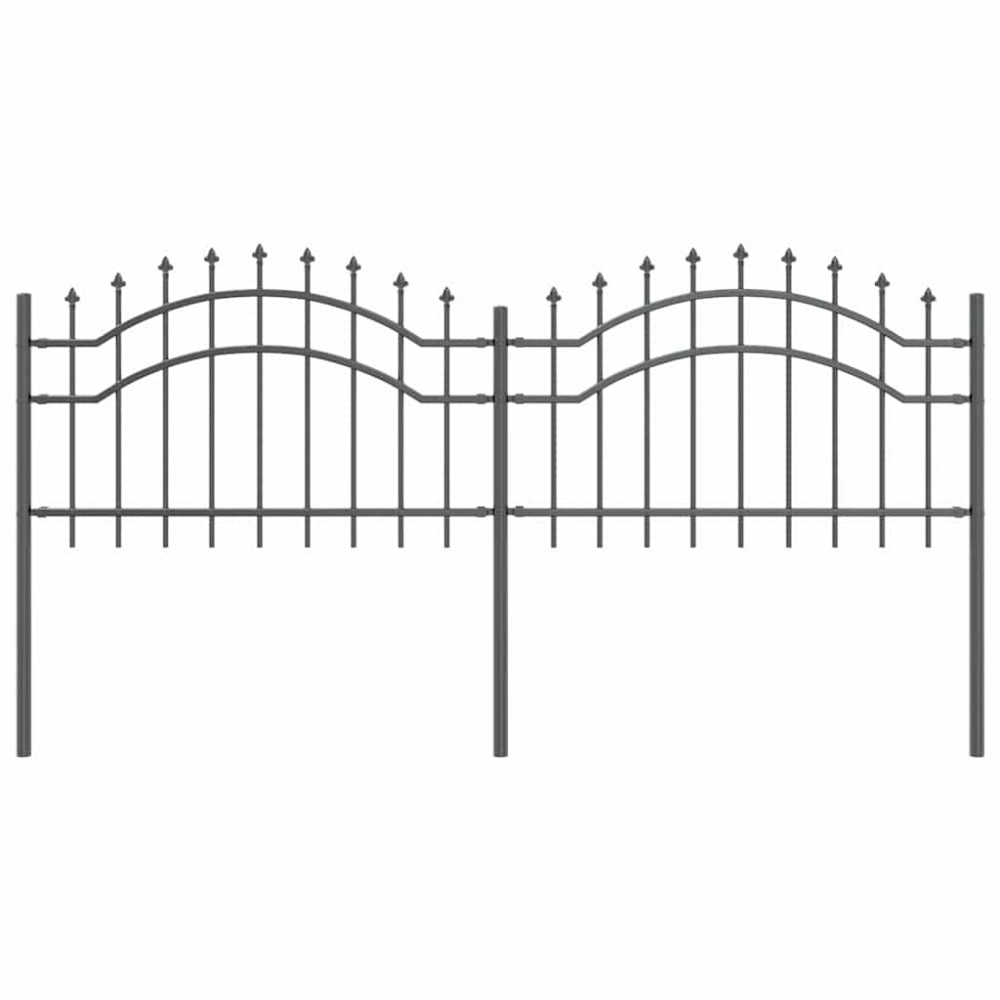 vidaXL Gard de Grădină Gri 240 x 115 cm Oțel vopsit în pulbere