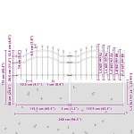 vidaXL Gard de Grădină Gri 240 x 115 cm Oțel vopsit în pulbere