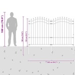 vidaXL Gard de Grădină Gri 190 cm Oțel vopsit în pulbere vidaXL Gard de Grădină Gri 190 cm Oțel vopsit în pulbere