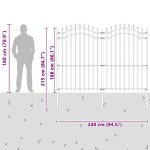 vidaXL Gard de Grădină Gri 215 cm Oțel vopsit în pulbere vidaXL Gard de Grădină Gri 215 cm Oțel vopsit în pulbere