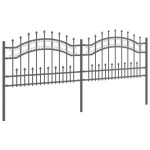 vidaXL Gard de grădină Gri 115 cm Oțel vopsit în pulbere vidaXL Gard de grădină Gri 115 cm Oțel vopsit în pulbere