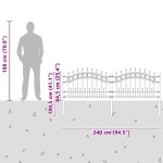 vidaXL Gard de grădină Gri 115 cm Oțel vopsit în pulbere vidaXL Gard de grădină Gri 115 cm Oțel vopsit în pulbere