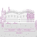 vidaXL Gard de Grădină Gri 240 x 140 cm Oțel vopsit în pulbere