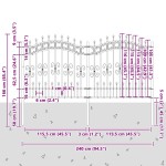 vidaXL Gard de Grădină Gri 240 x 165 cm Oțel vopsit în pulbere