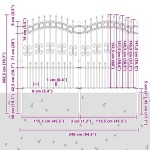 vidaXL Gard de Grădină Gri 240 x 190 cm Oțel vopsit în pulbere