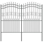 vidaXL Gard de Grădină Gri 240 x 215 cm Oțel vopsit în pulbere