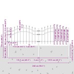 vidaXL Gard de Grădină Alb 240 x 115 cm Oțel vopsit în pulbere