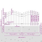 vidaXL Gard de Grădină Alb 240 x 140 cm Oțel vopsit în pulbere