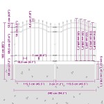 vidaXL Gard de Grădină Alb 240 x 165 cm Oțel vopsit în pulbere