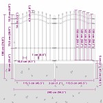 vidaXL Gard de Grădină Alb 240 x 190 cm Oțel vopsit în pulbere