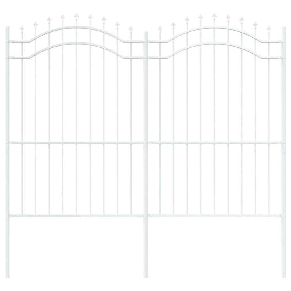 vidaXL Gard de Grădină Alb 215 cm Oțel vopsit în pulbere