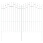 vidaXL Gard de Grădină Alb 215 cm Oțel vopsit în pulbere