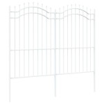 vidaXL Gard de Grădină Alb 215 cm Oțel vopsit în pulbere