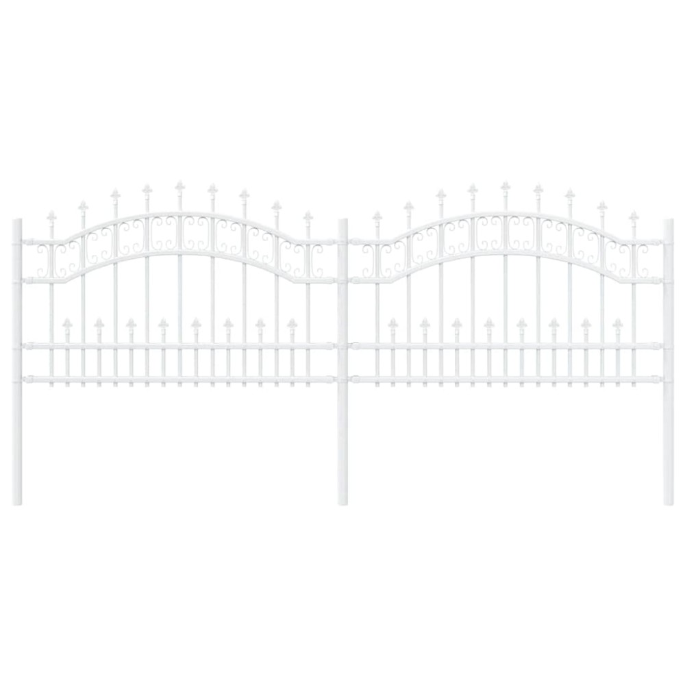 vidaXL Gard de Grădină Alb 240 x 115 cm Oțel vopsit în pulbere