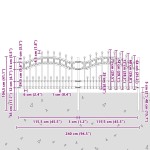 vidaXL Gard de Grădină Alb 240 x 115 cm Oțel vopsit în pulbere