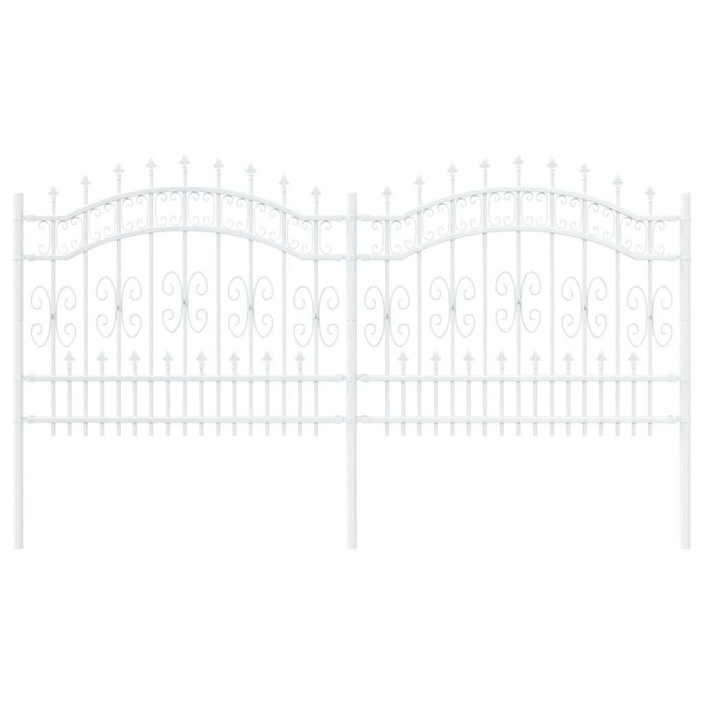 vidaXL Gard de Grădină Alb 140 cm Oțel vopsit în pulbere