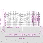 vidaXL Gard de Grădină Alb 240 x 140 cm Oțel vopsit în pulbere