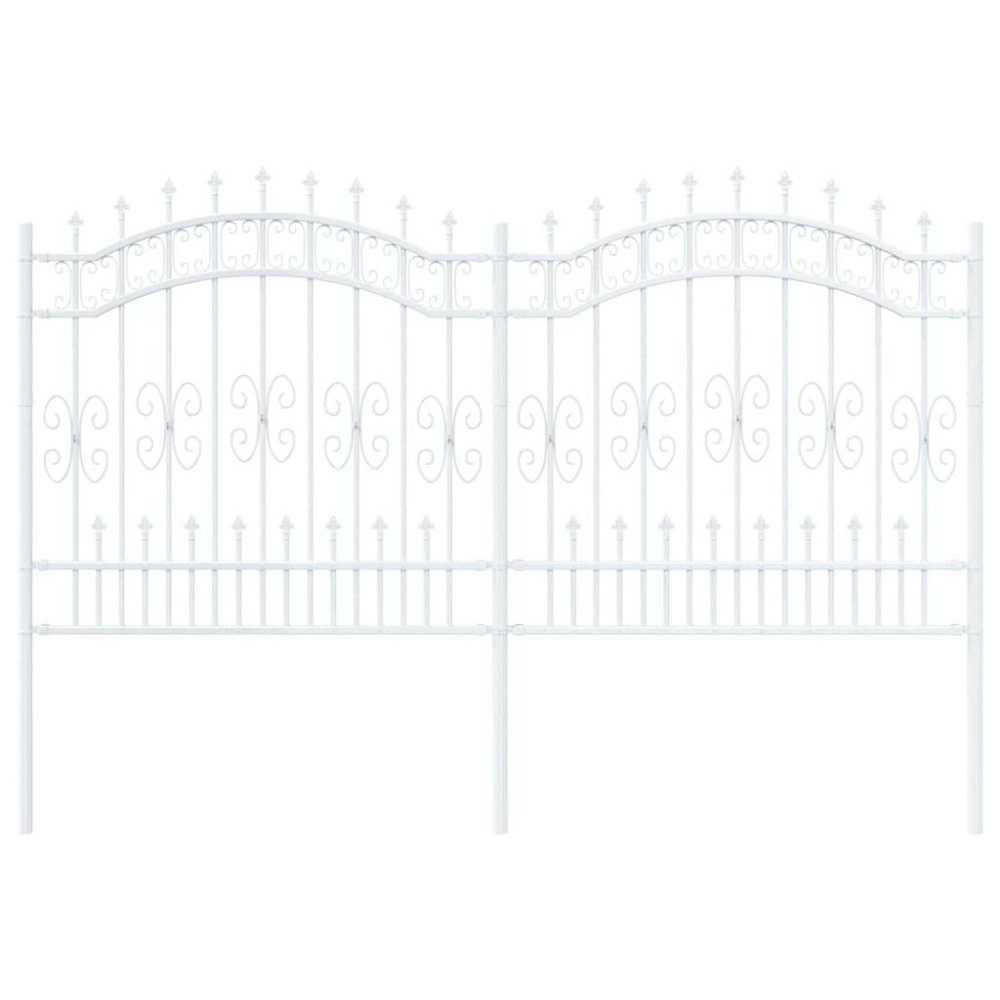 vidaXL Gard de Grădină Alb 165 cm Oțel vopsit în pulbere