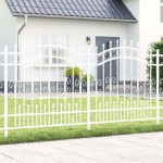 vidaXL Gard de Grădină Alb 240 x 165 cm Oțel vopsit în pulbere