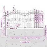 vidaXL Gard de Grădină Alb 240 x 165 cm Oțel vopsit în pulbere