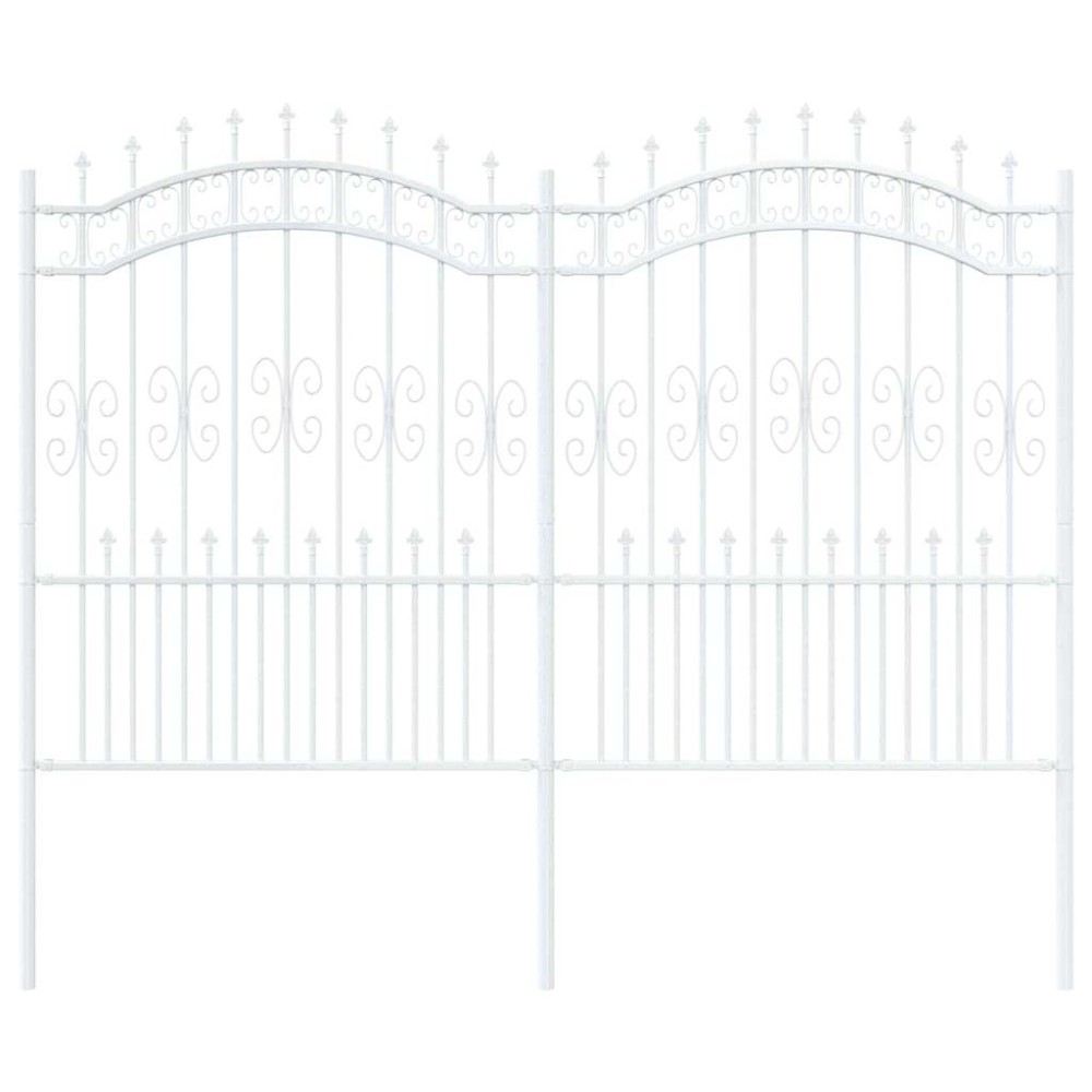vidaXL Gard de Grădină Alb 190 cm Oțel vopsit în pulbere