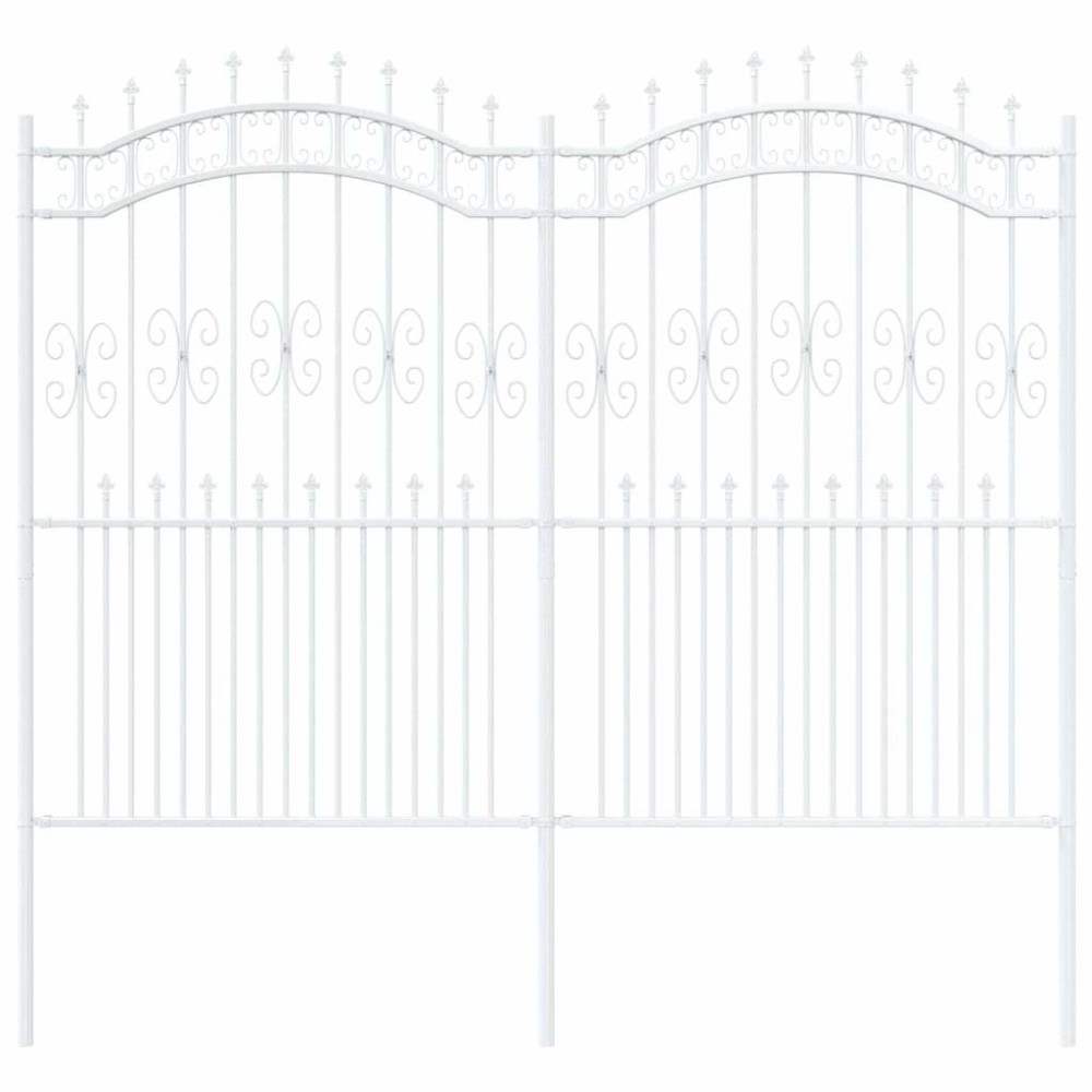 vidaXL Gard de Grădină Alb 215 cm Oțel vopsit în pulbere