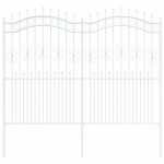 vidaXL Gard de Grădină Alb 215 cm Oțel vopsit în pulbere