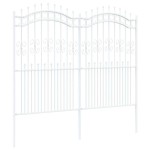 vidaXL Gard de Grădină Alb 215 cm Oțel vopsit în pulbere