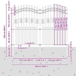 vidaXL Gard de Grădină Alb 215 cm Oțel vopsit în pulbere