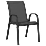 vidaXL Set Bistro de Grădină 3 pcs Negru Oțel vidaXL Set Bistro de Grădină 3 pcs Negru Oțel