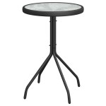 vidaXL Set Bistro de Grădină 3 pcs Negru Oțel vidaXL Set Bistro de Grădină 3 pcs Negru Oțel