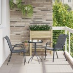vidaXL Set Bistro de Grădină 3 pcs Gri Oțel vidaXL Set Bistro de Grădină 3 pcs Gri Oțel