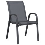 vidaXL Set Bistro de Grădină 3 pcs Gri Oțel vidaXL Set Bistro de Grădină 3 pcs Gri Oțel