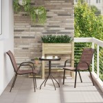 vidaXL Set Bistro de Grădină 3 pcs Maro Oțel vidaXL Set Bistro de Grădină 3 pcs Maro Oțel
